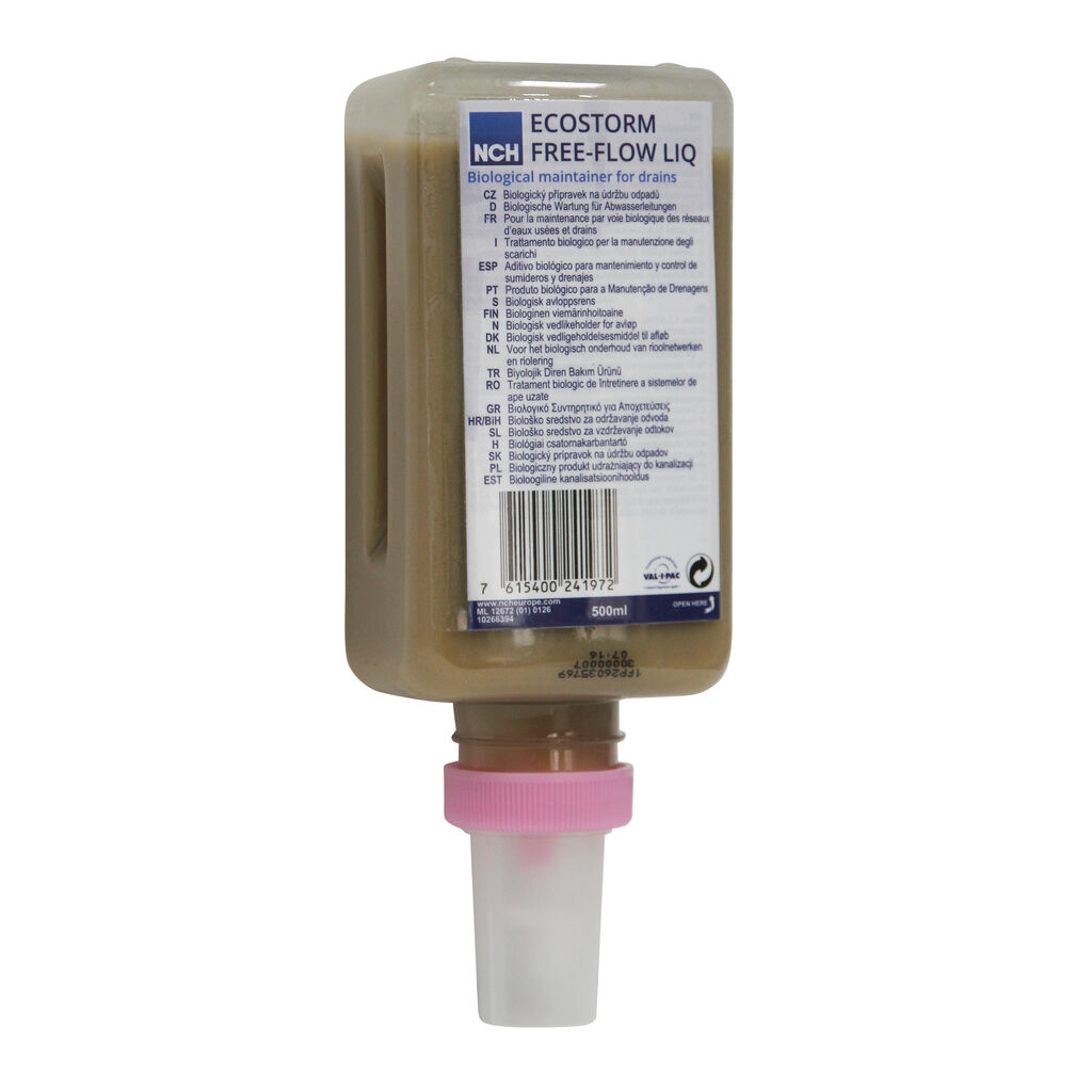 &nbsp;ecoSTORM Free-Flow Liquid 4x0.5L - Biologisch afvoeronderhoudsmiddel